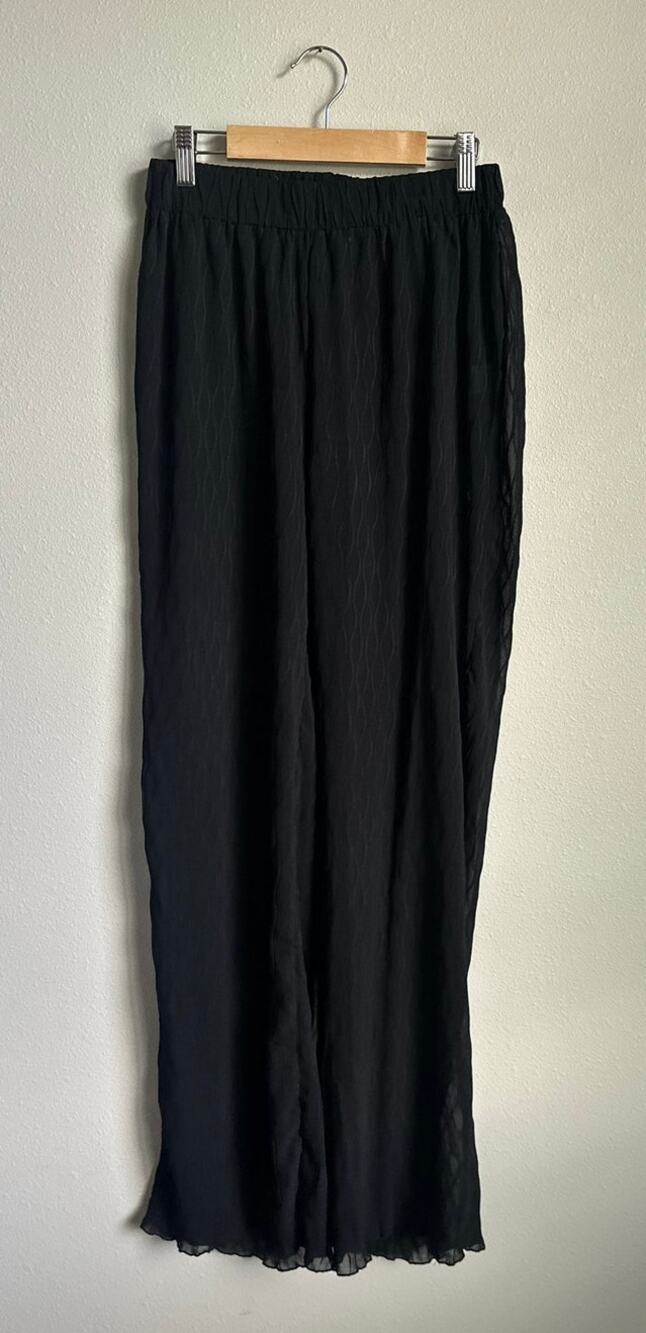 MESHKI Wide Leg Sheer Embroidered Pants Size S